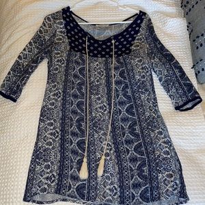 R2D Blue Paisley Tassel Coverup / Dress